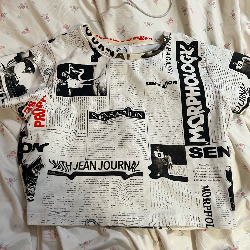 With Jean cropped tee